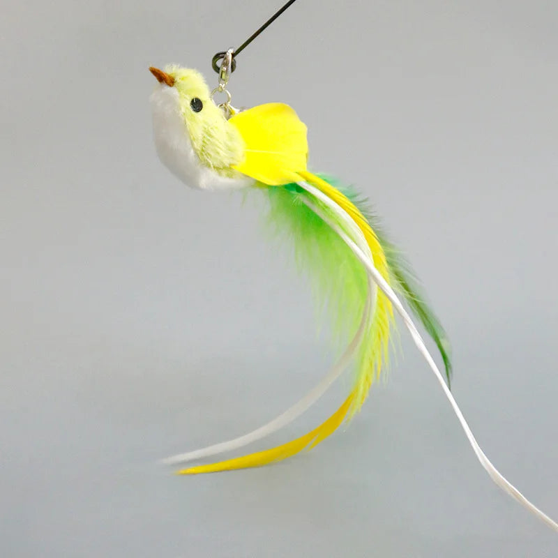 Hands-Free Bird & Feather Cat Wand – Suction Cup Interactive Toy with Bell