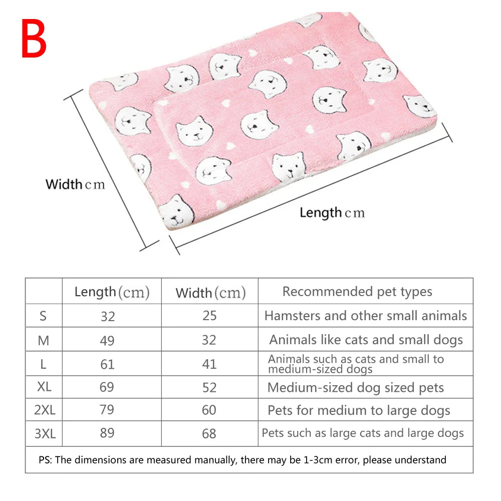 Flannel Pet Mat – Thick Sleeping Blanket Bed for Dogs & Cats, Soft Pet Rug for Small to Large Pets