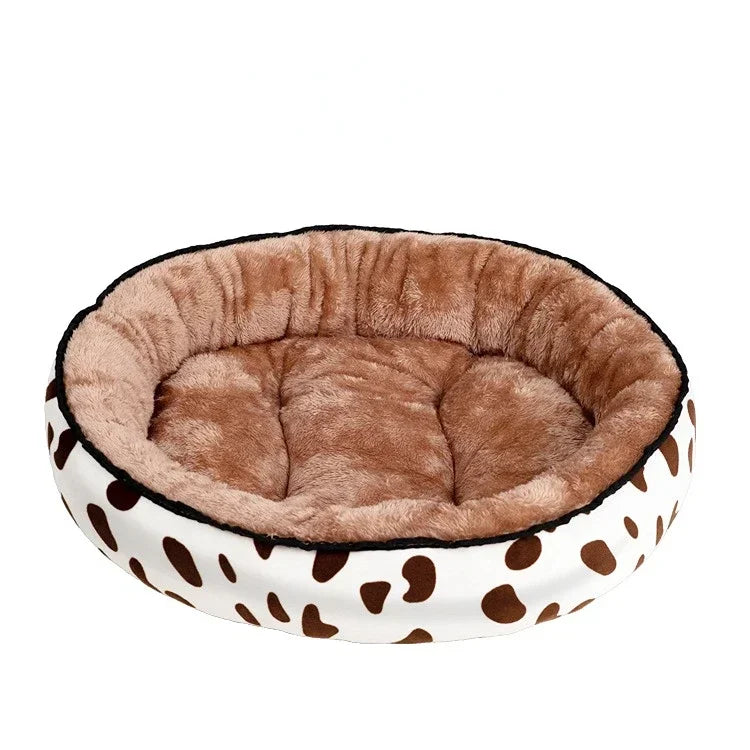 Double-Sided Soft Cotton Dog Bed – Washable Warm Cushion Basket for Small & Medium Dogs
