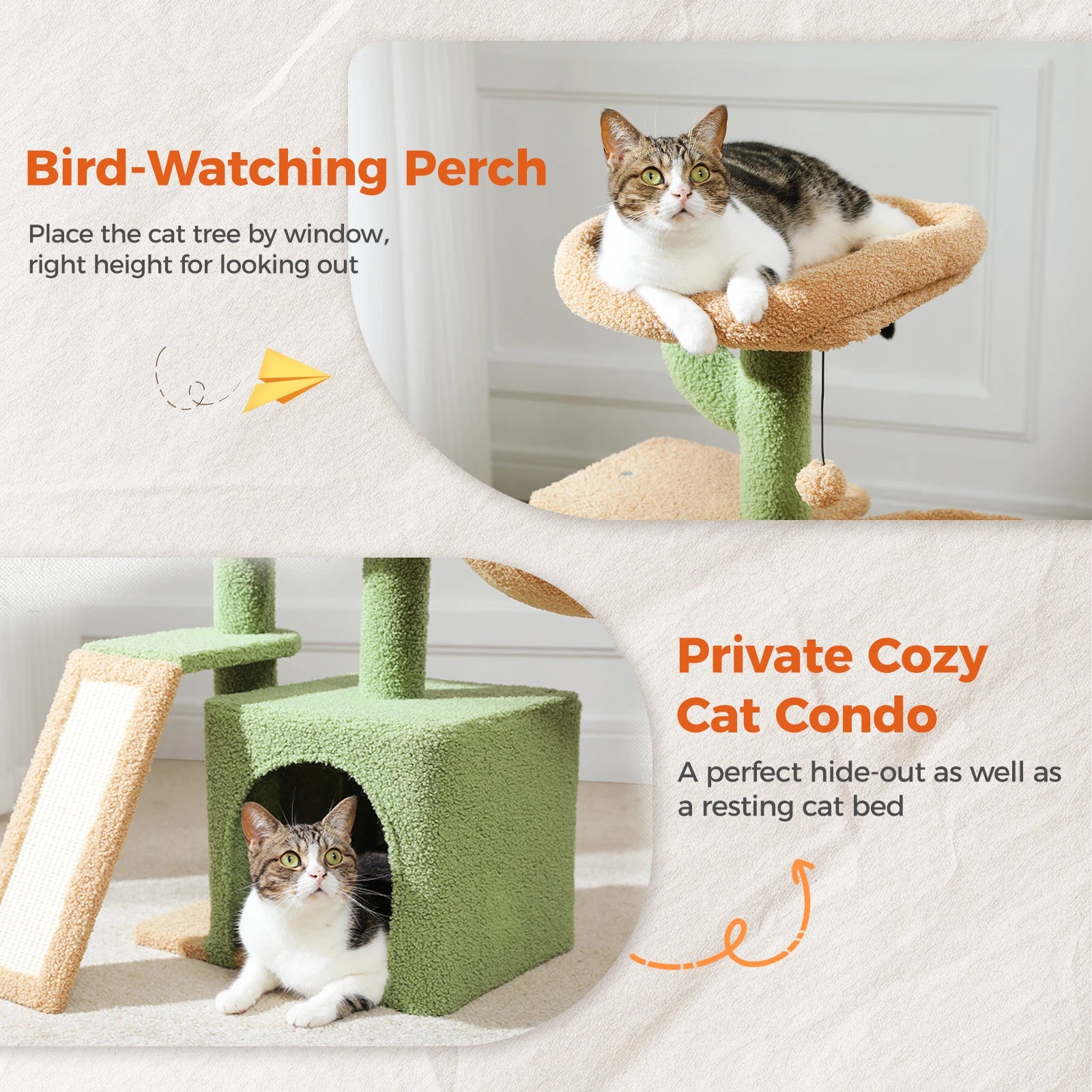 Cat Tree Tower – Scratching Posts, Hammock & Perch
