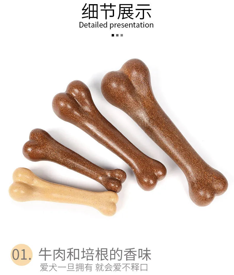 Nearly Indestructible Dog Bone Chew Toy – Natural Non-Toxic Anti-Bite Dental Toy for Small, Medium & Large Dogs