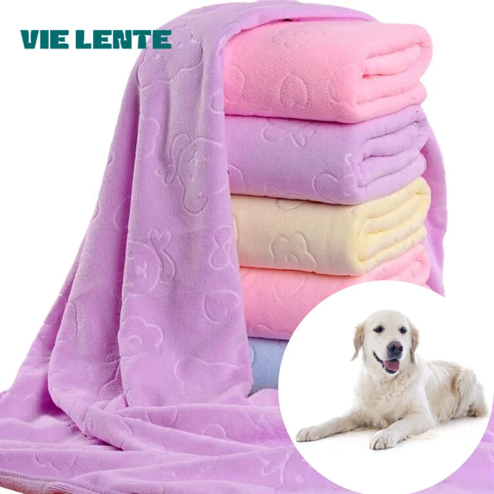 Quick-Drying Pet Bath Towel – Super Absorbent Soft Fiber Dog & Cat Towels for Grooming and Bathing