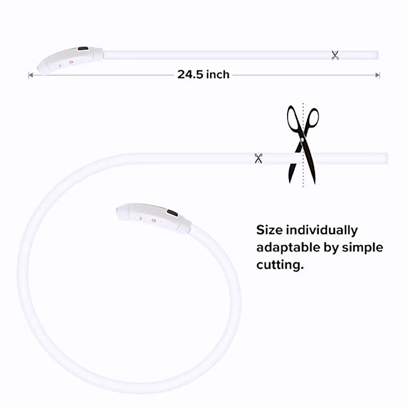 USB Rechargeable LED Glowing Pet Collar – Adjustable Night Light Safety Collar for Dogs & Cats