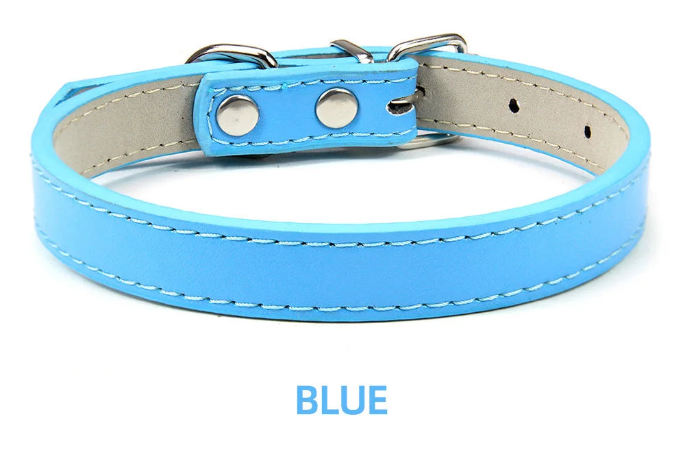Soft Leather Adjustable Dog Collar – Safe & Stylish for Dogs and Cats