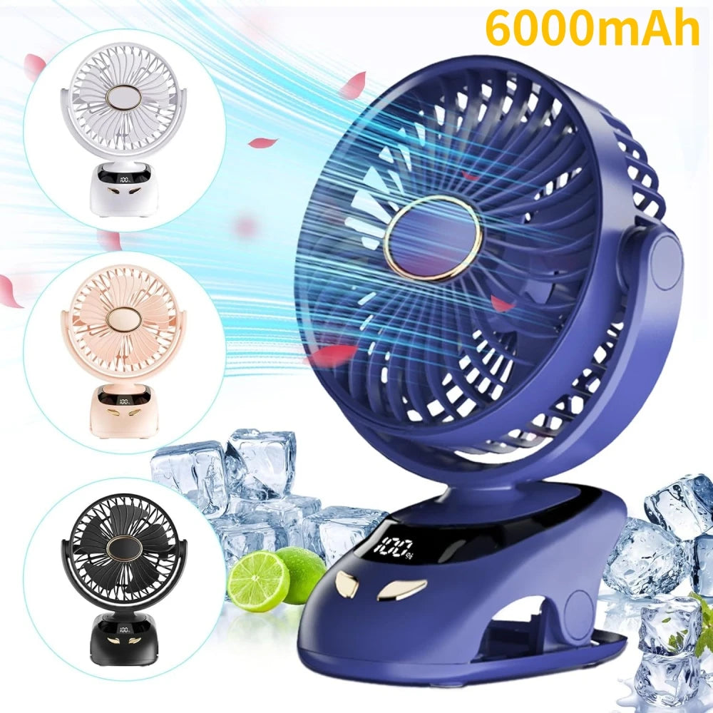 Portable USB Personal Fan for Home, Office, Travel, Bed, Stroller, Camping & Golf Cart