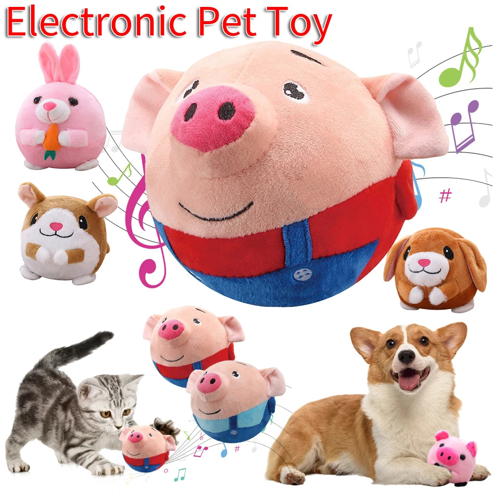 Electronic Bouncing Music Dog Ball – Plush Interactive Chew Toy 🎶🐾