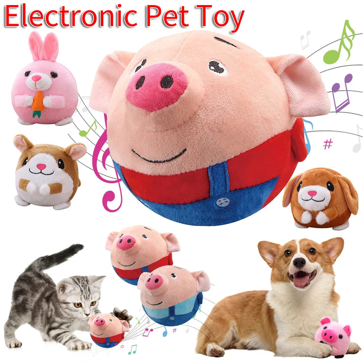 Electronic Bouncing Music Dog Ball – Plush Interactive Chew Toy 🎶🐾