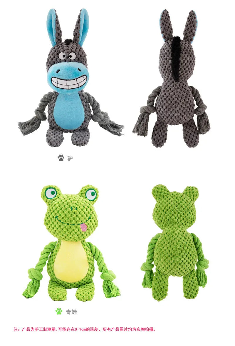 Stuffed Raw Joint Dog Toy – Squeaky Plush Chew for Puppies & Small Dogs