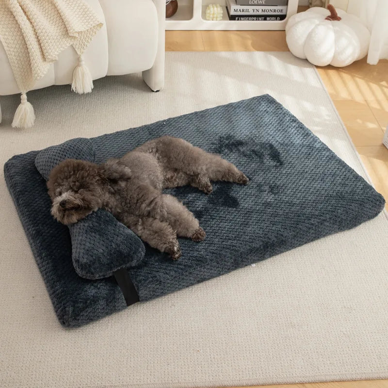 Warm Calming Dog Bed with Pillow