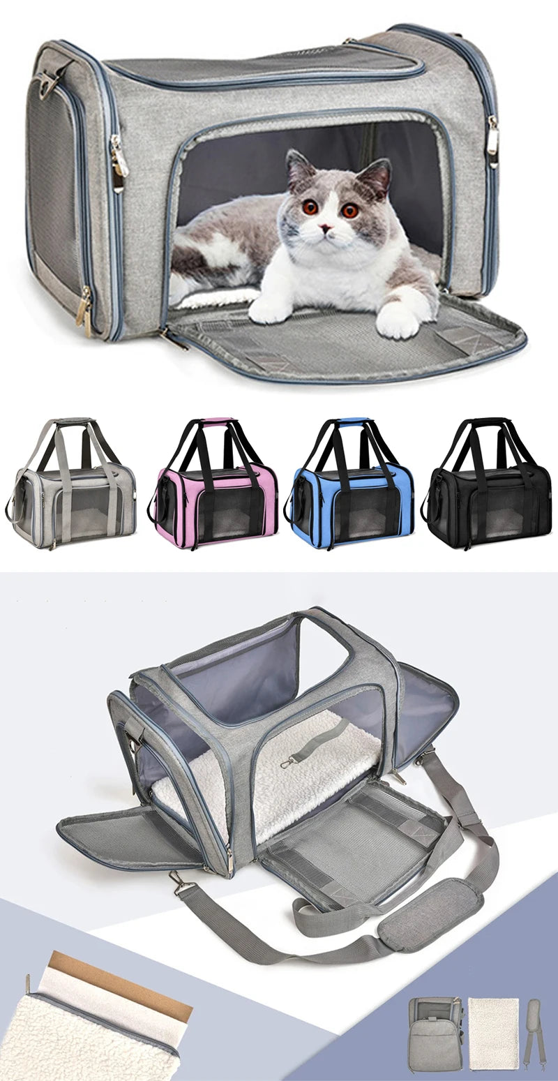 Portable Soft-Sided Pet Carrier Bag – Airline Approved Dog & Cat Travel Backpack for Outgoing Trips