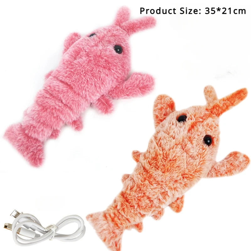 Electric Lobster Cat Toy – USB Rechargeable Interactive Jumping Shrimp Plush for Cats and Dogs, Pet Teasing Toy
