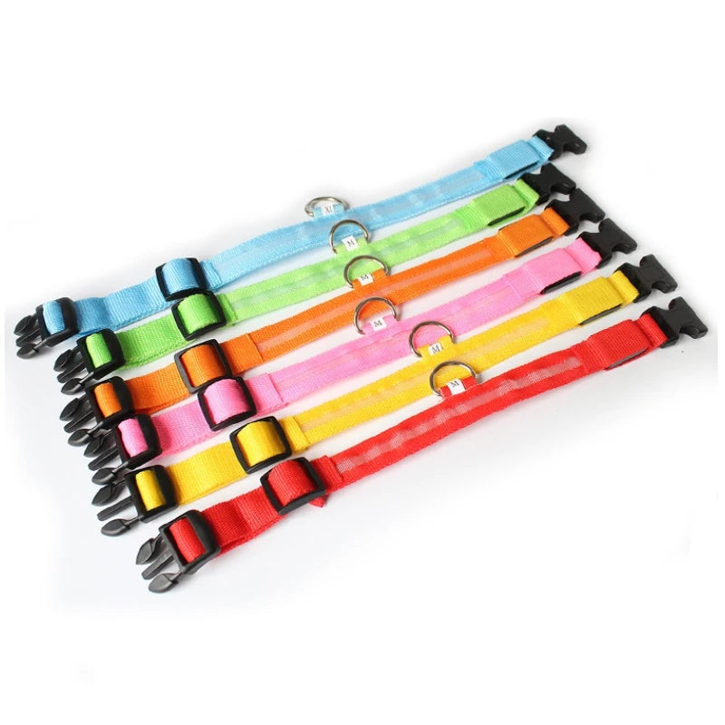 LED Dog Collar Light – USB Rechargeable/Battery Night Safety Glow Collar for Dogs & Puppies, Anti-Lost Pet Accessory