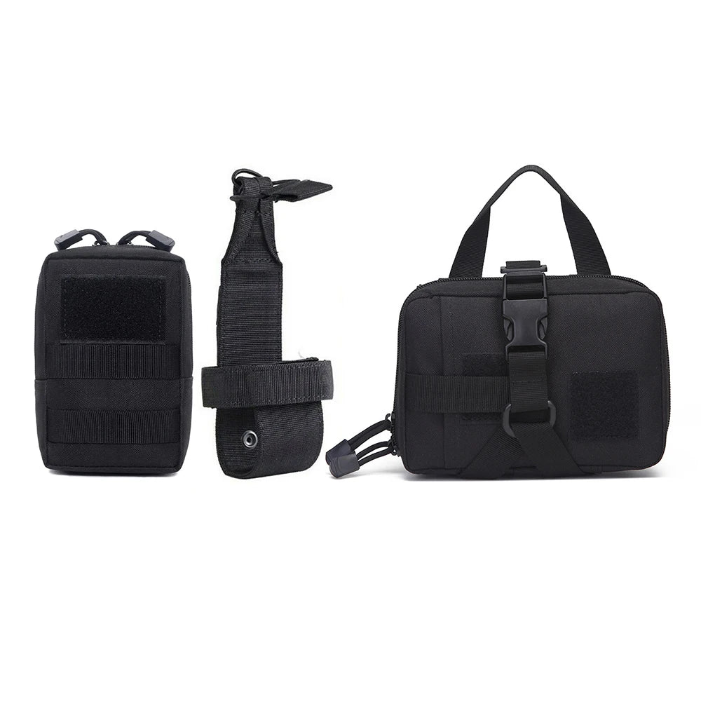 🎖️ 3Pcs Dog Tactical Molle Pouch Set – Military Training Bags for Harness & Belt Attachment