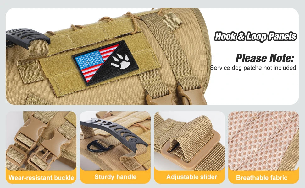 🛡️ Tactical Chest Strap Dog Harness – Heavy-Duty Outdoor Control for Large Dogs 🐕