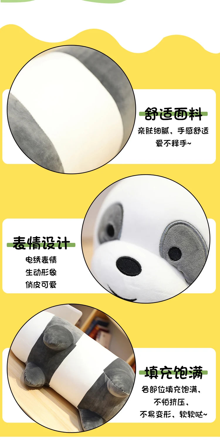 🧸 Original We Bare Bears Plush Toys – Grizzly, Panda & Ice Bear Stuffed Dolls 🐻🐼❄️