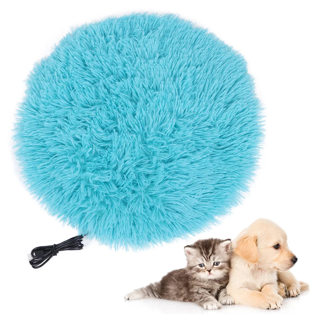USB Heated Cat Plush Mat – Soft Electric Heating Pad for Cats & Small Dogs, Four Seasons Warm Pet Blanket