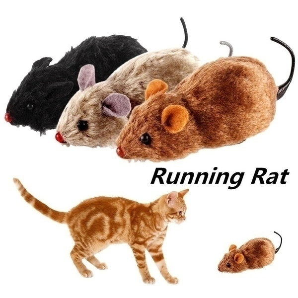 Lifelike Plush Running Mouse Toy for Cats & Dogs – Random Color, Fun Gift