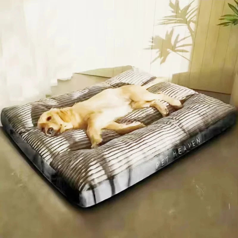 Winter Warm Corduroy Dog Bed – Soft Detachable Pet Sleeping Mat for Small, Medium & Large Dogs