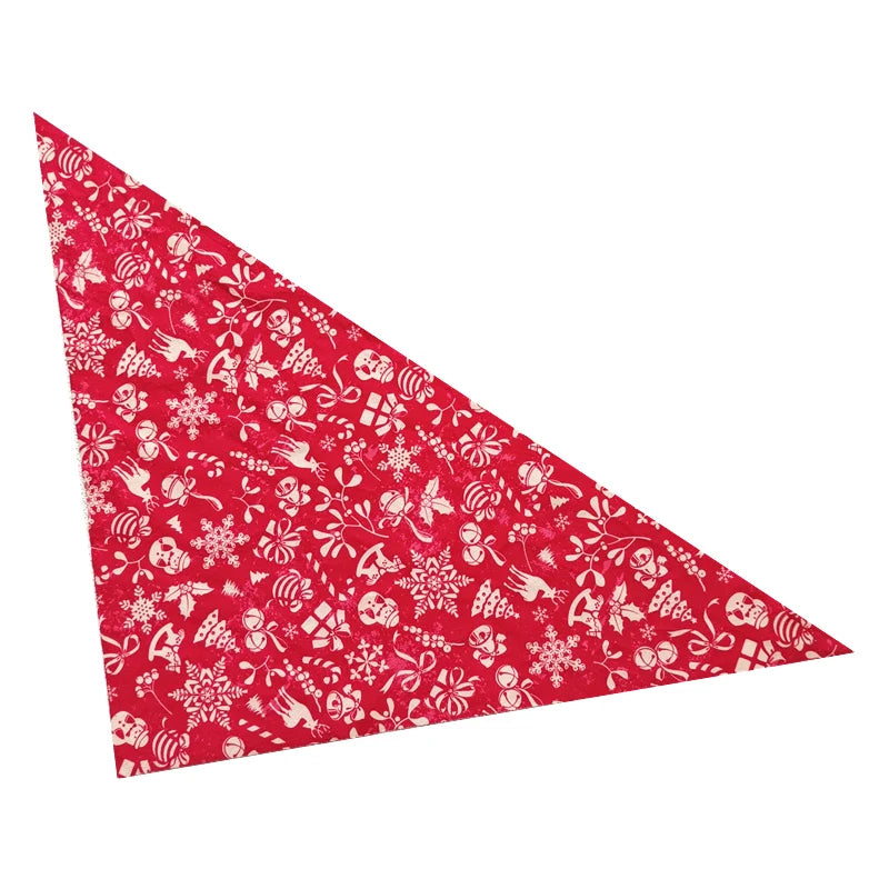10Pcs Dog Bandana Set – Fruits, Plaid, Paw & Snowman Triangle Scarves for Small, Medium & Large Dogs