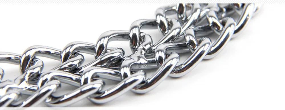 Double Row Stainless Steel Choke Collar – Adjustable Slip P Chain Dog Training Collar for Medium & Large Dogs