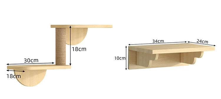🐾 Wooden Wall Climbing Set for Cats – DIY Modular Cat Tower & Training System