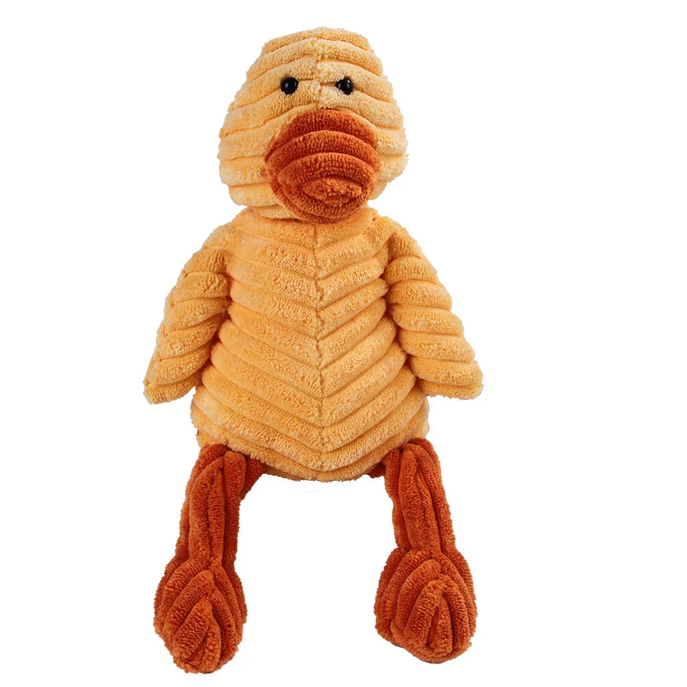 🐵🐷 Corduroy Monkey & Pig Plush Dog Toy – Squeaky, Durable & Fun