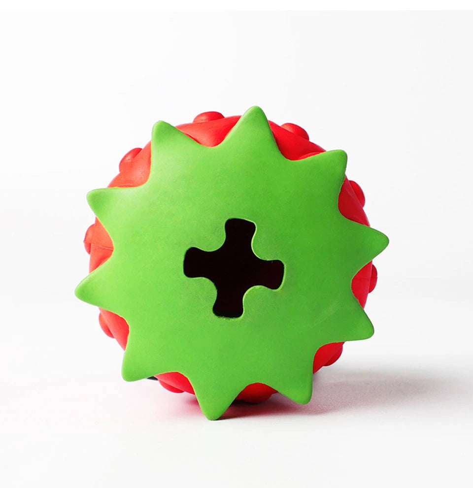 DualPet Strawberry-Shaped Dog Chew Toy – Durable Rubber Food Dispenser for Interactive Play