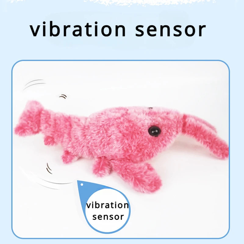 Electric Lobster Cat Toy – USB Rechargeable Interactive Jumping Shrimp Plush for Cats and Dogs, Pet Teasing Toy