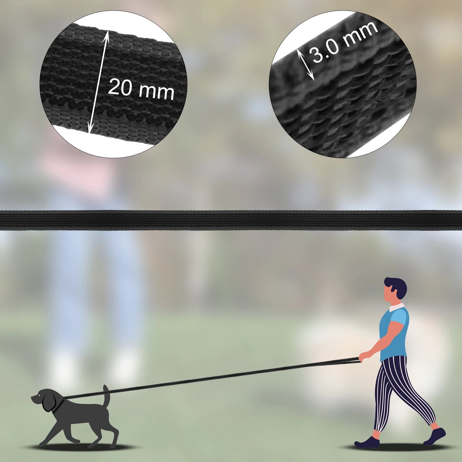 Durable Latex Silk Long Dog Leash – 1.5M to 15M Dual Color Training Lead for Small & Medium Dogs