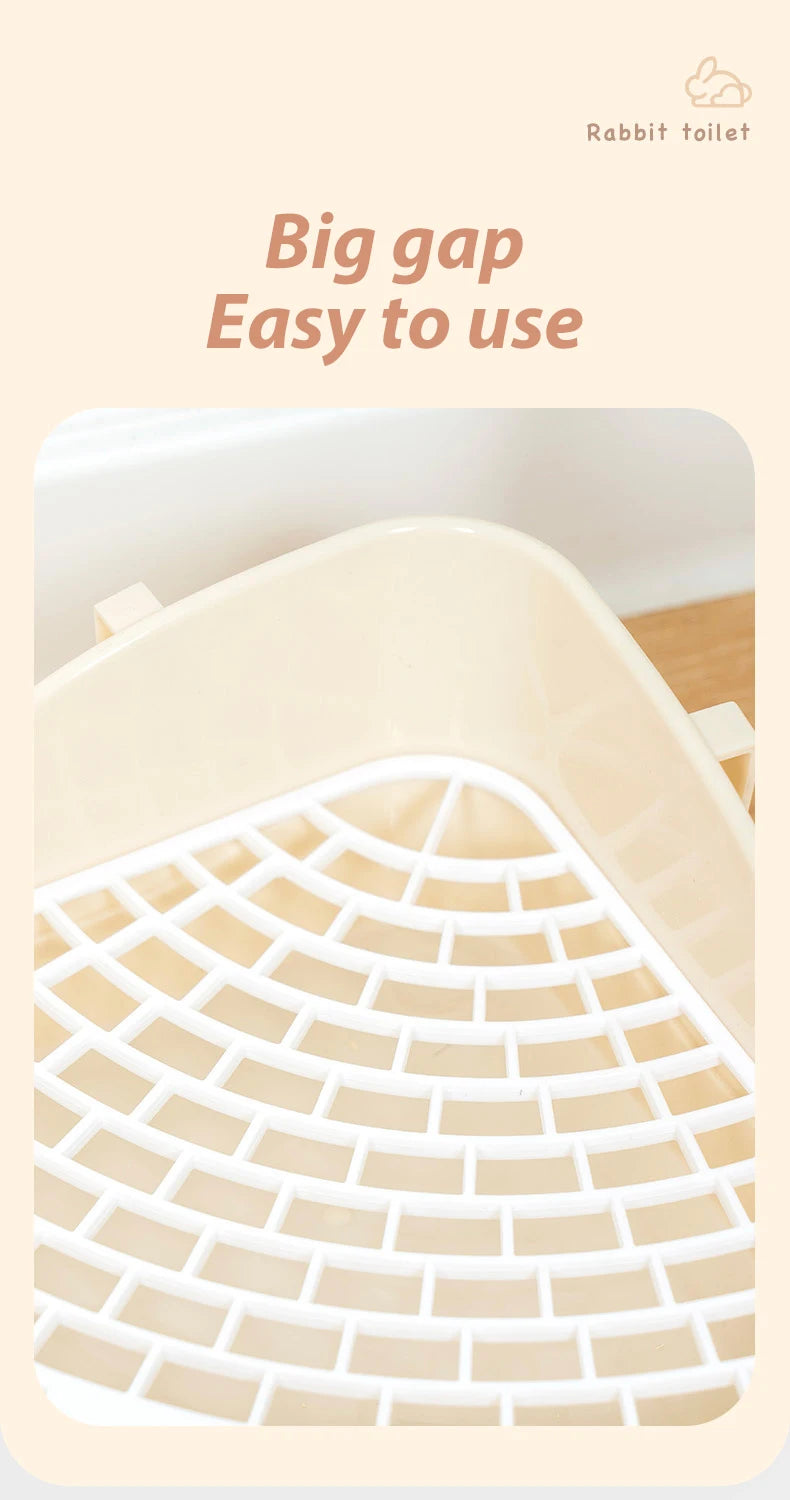 Corner Rabbit Litter Pan – Small Animal Potty Trainer for Bunnies, Ferrets, Hamsters, Guinea Pigs & More
