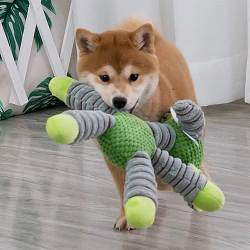 Indestructible Squeaky Plush Animal Dog Toy – Durable Chew & Dental Training Toy for Large Dogs