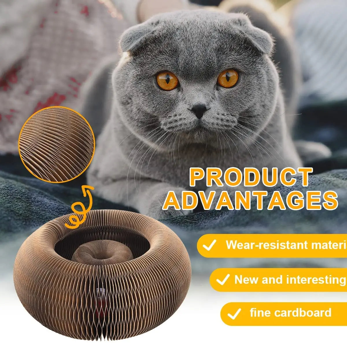 Magic Organ Cat Scratcher – Corrugated Round Claw Grinding Toy