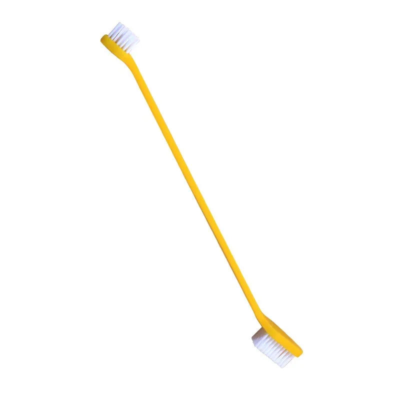 5pcs/set Long Handle Double-Head Pet Toothbrush – Soft Bristle Dog & Cat Teeth Cleaning Oral Care Kit