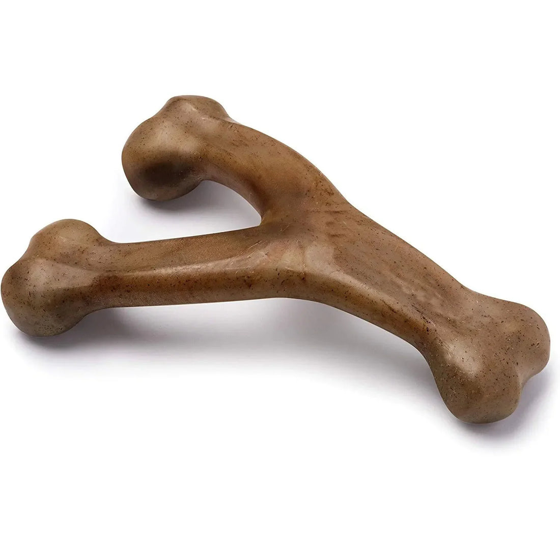 Durable Nylon Dog Chew Toy – Double Bone Shape with Beef & Bacon Flavor for Large Dogs, Teeth Cleaning & Interactive Play