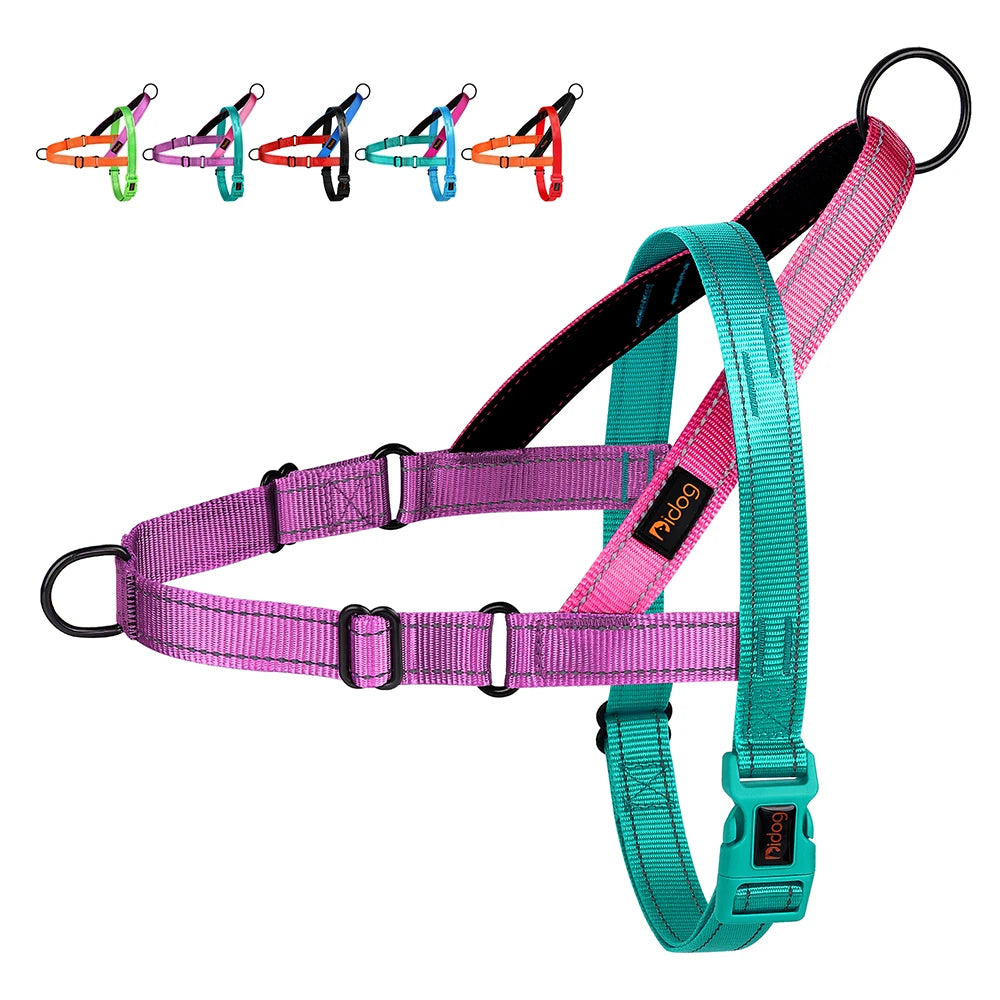 🐶 Reflective No-Pull Nylon Dog Harness – Adjustable Vest for Small to Large Dogs 🐾