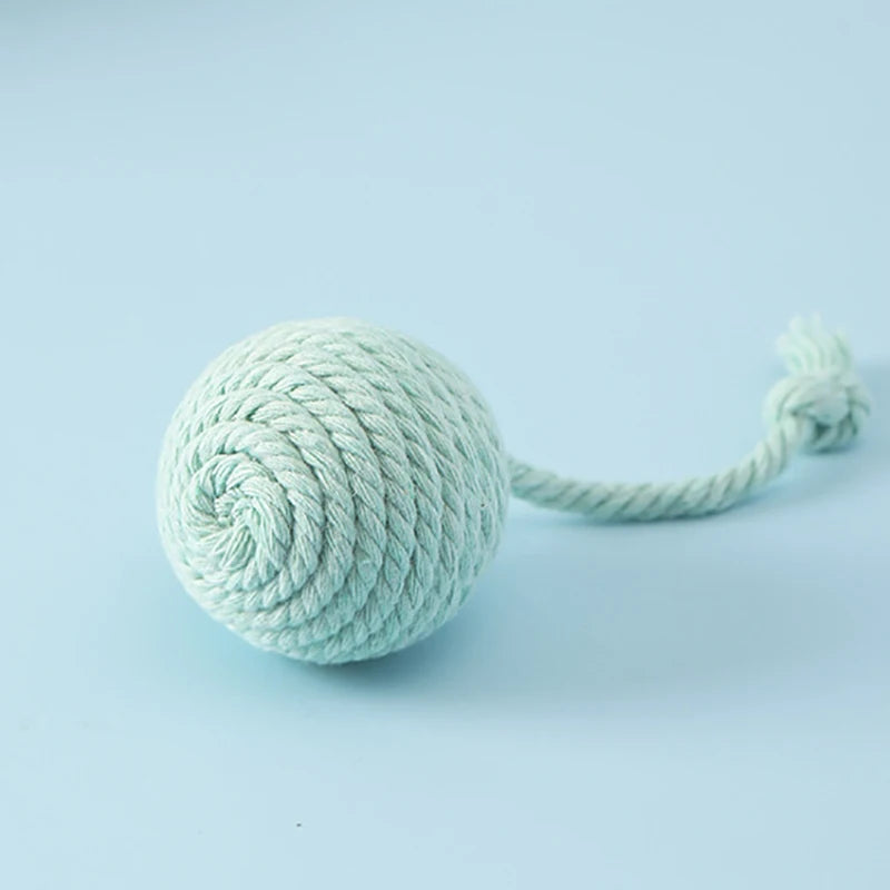 Colorful Cotton Rope Weave Ball – Interactive Teaser & Chew Toy for Cats & Dogs