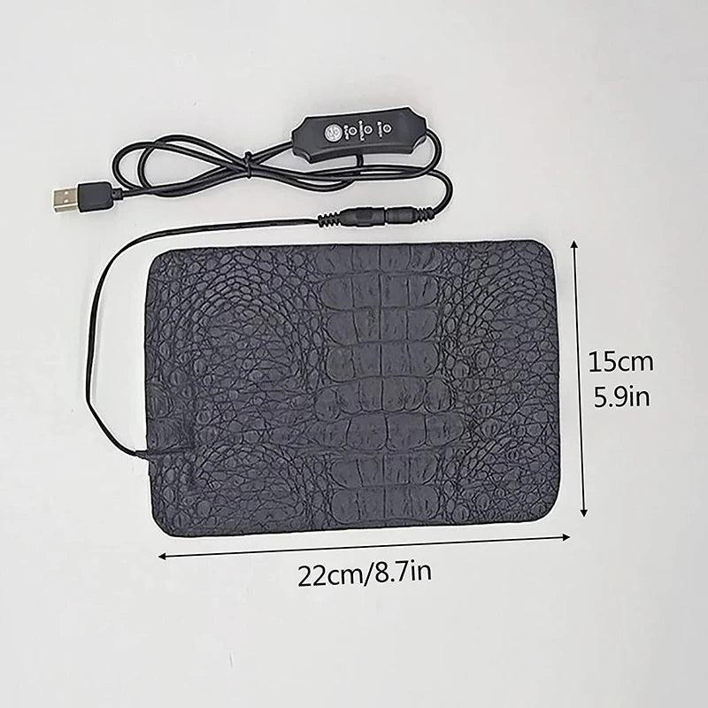 USB Pet Heating Pad – Adjustable Electric Warmer Mat for Cats, Dogs & Reptiles, Two Sizes
