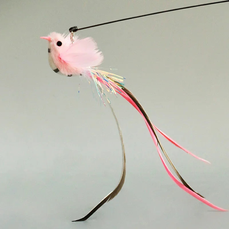 Hands-Free Cat Wand Toy with Feather & Bell – Suction Cup Interactive Toy for Kittens & Cats