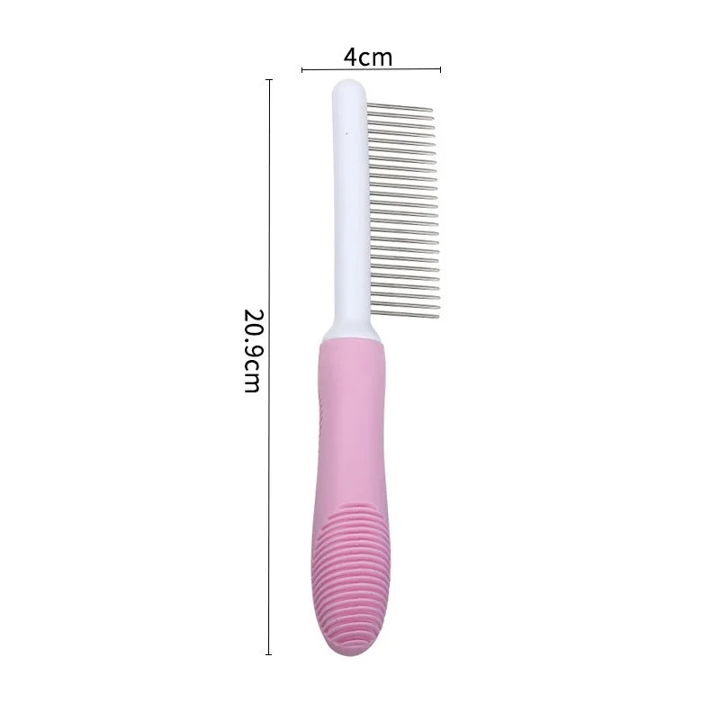 Poodle Detangling Pet Comb with Long & Short Stainless Steel Teeth