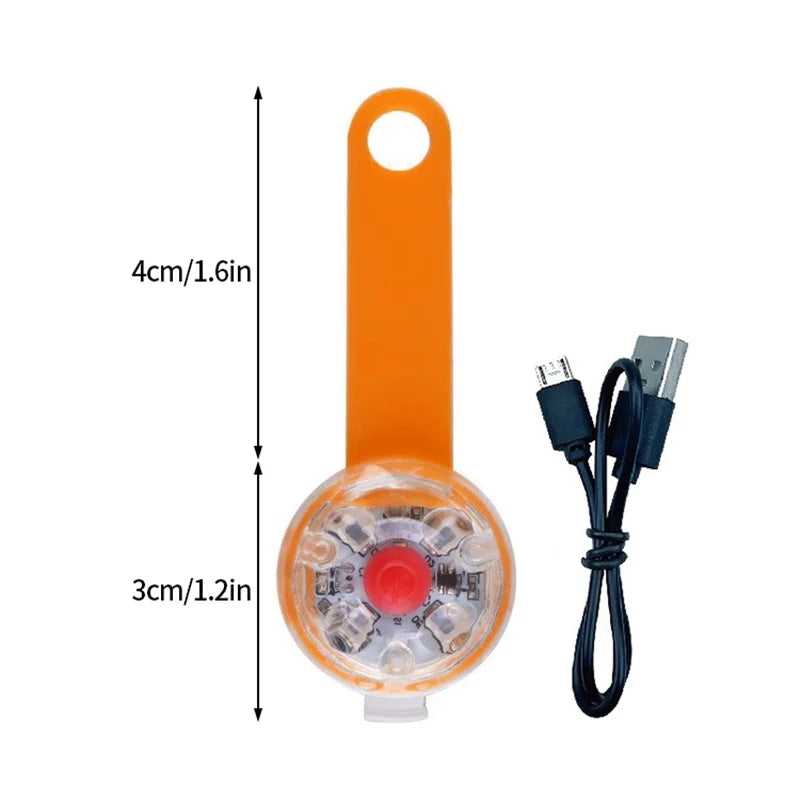 USB Rechargeable LED Pet Collar Pendant – Safety Light for Dogs & Cats, Night Walking Accessory