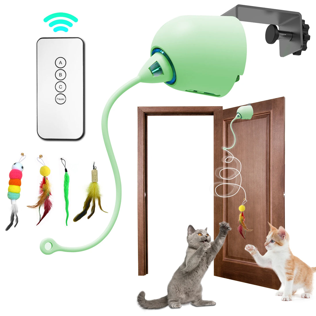 INKZOO 7-Hole Interactive Cat Toy – Automatic Mice Whack-A-Mole for Kittens