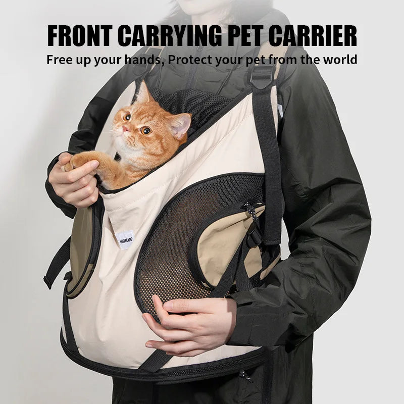 Pet Chest Backpack – Front Carrying Tote for Dogs & Cats, Breathable Outdoor Shoulder Bag, Portable Pet Travel Carrier