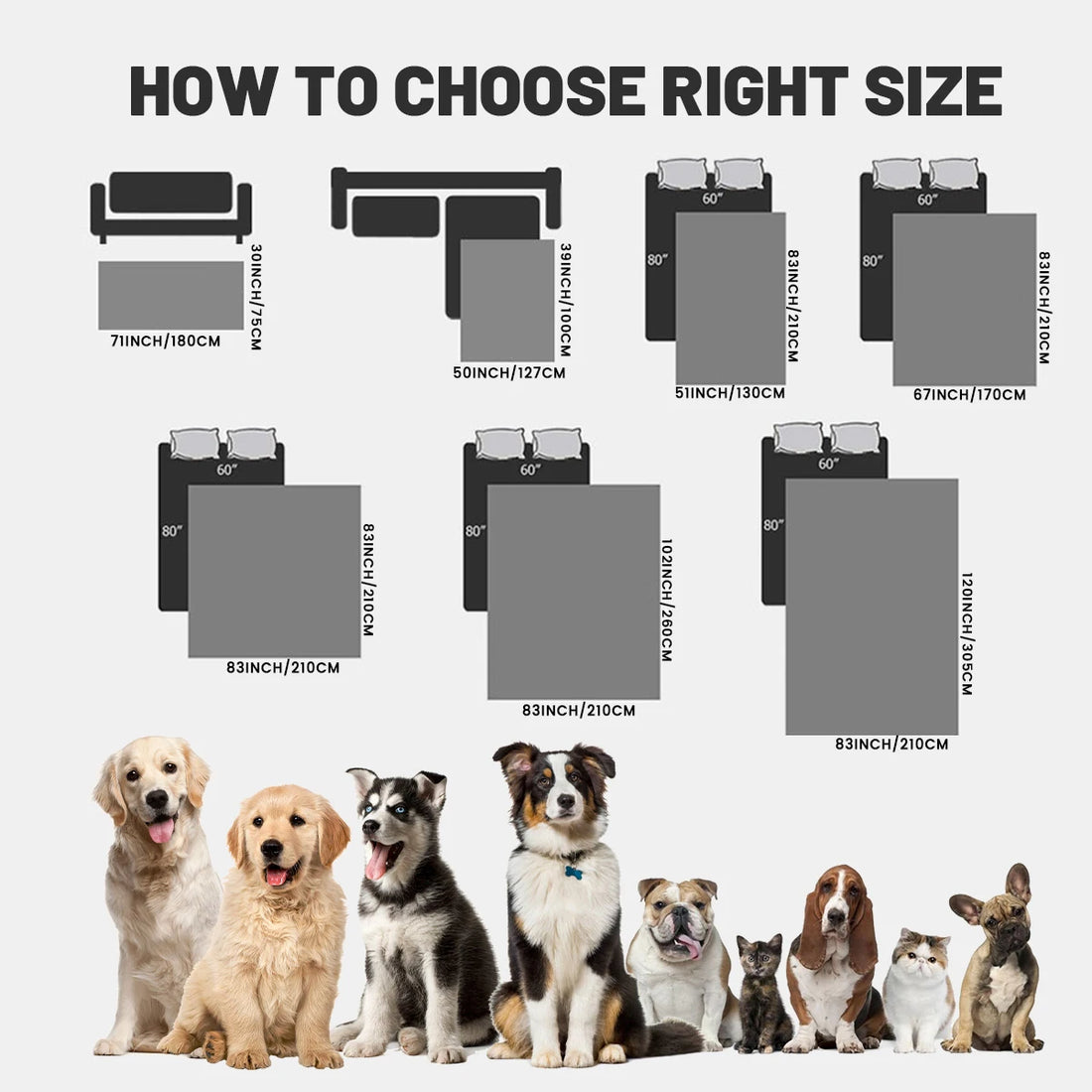Double-Sided Reversible Dog Bed Cover – Waterproof Sofa & Furniture Protector Blanket for Pets & K