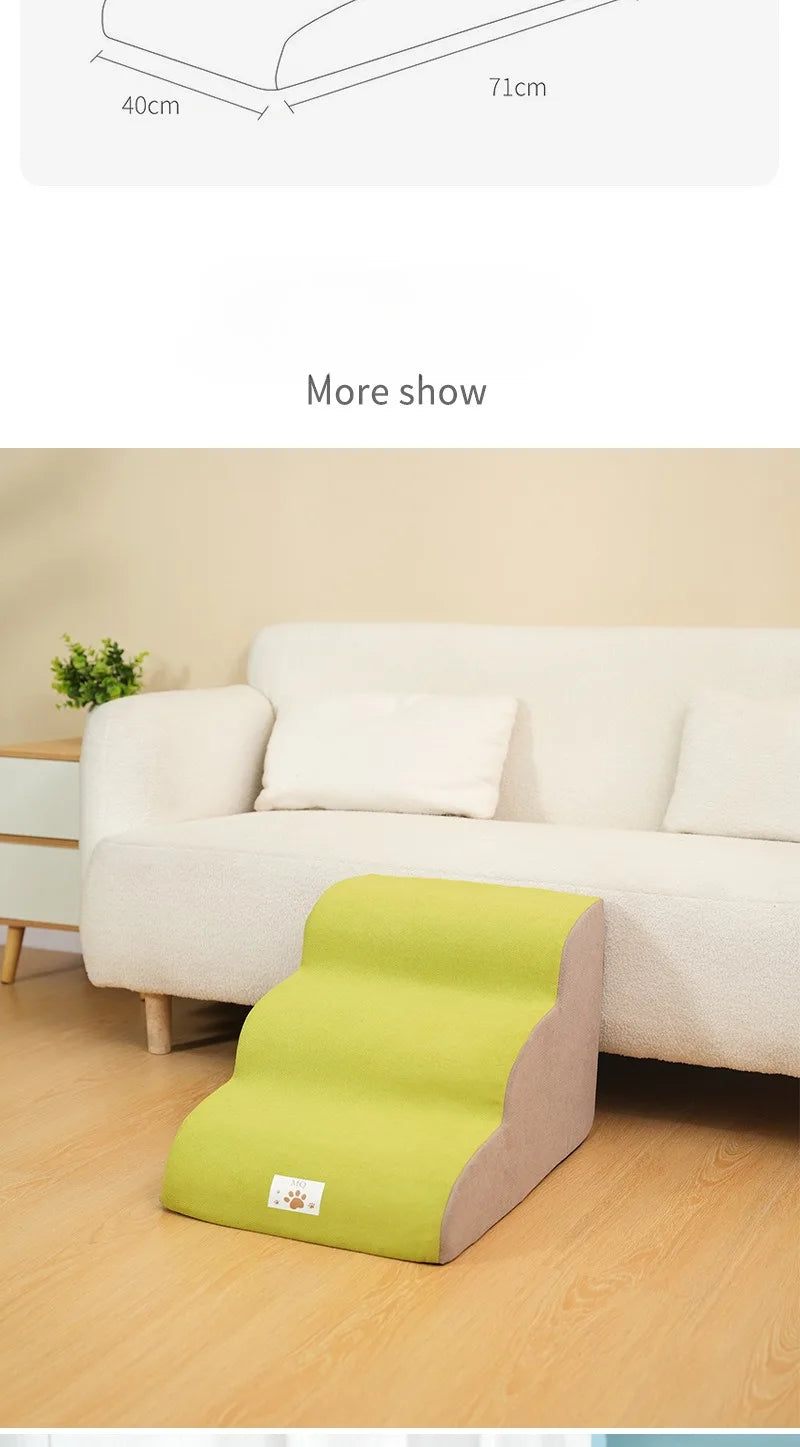 Pet Ramp Stairs – 2/3 Step Dog & Cat Ladder with Washable Cover