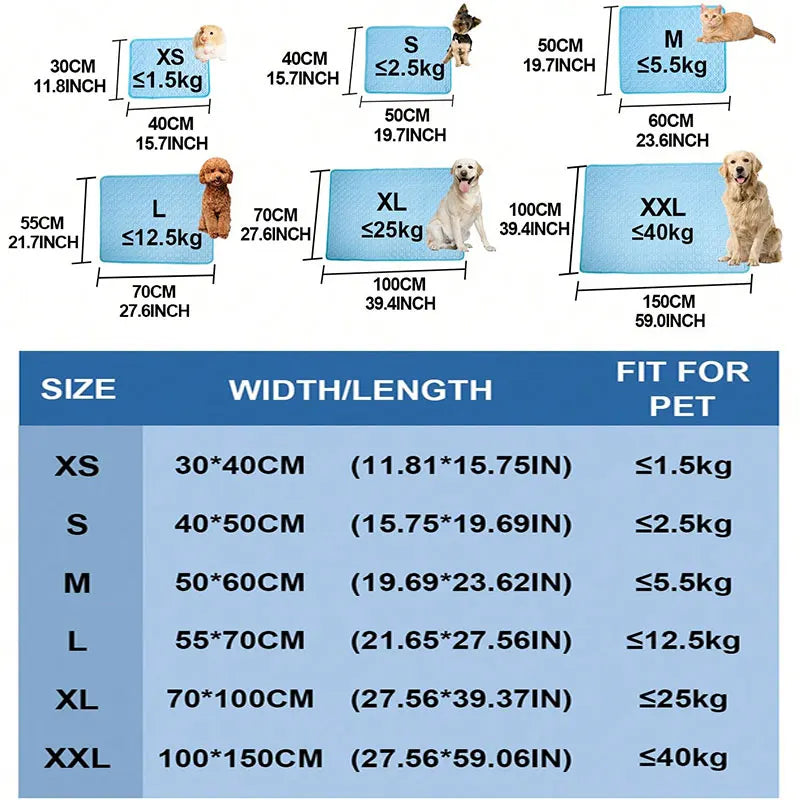 Dogs Self-Cooling Mat – Summer Ice Silk Sleeping Pad for Pets: