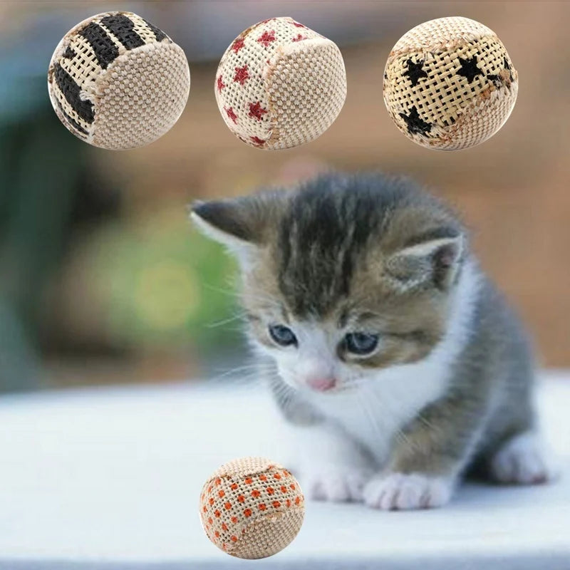 Interactive Cat Toy Ball – Rattle, Scratch & Chew Play Ball for Kitten Exercise (1 Pc, Style Random)