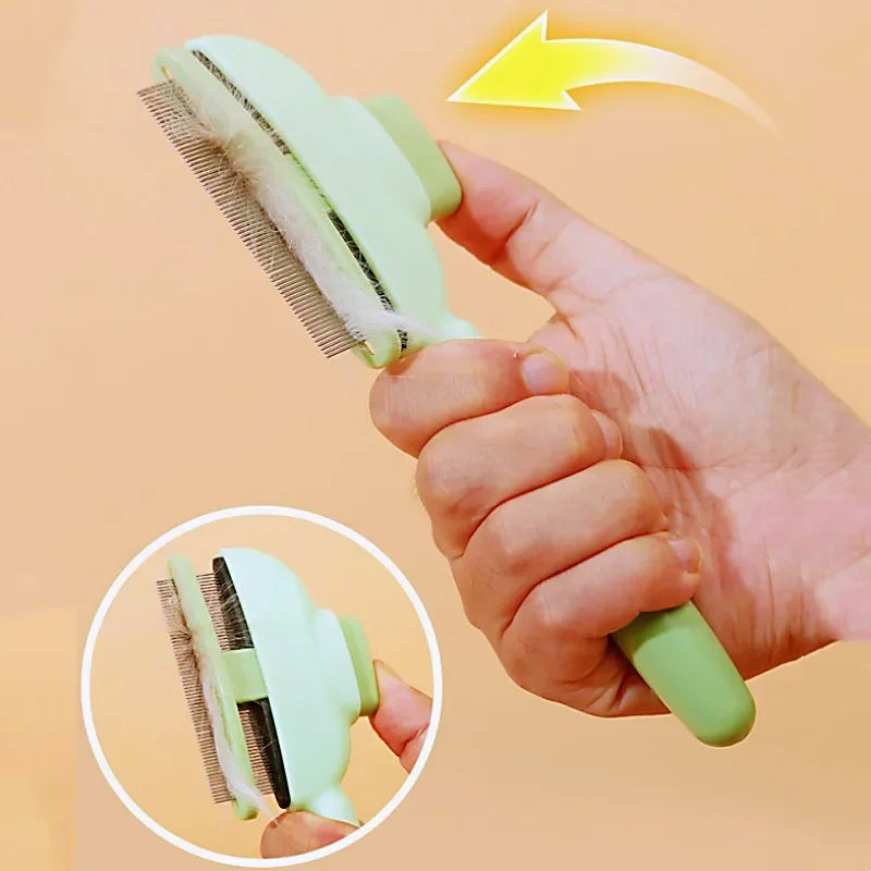 Self-Cleaning Pet Grooming Brush – Dog & Cat Hair Remover Comb with Massage Bristles