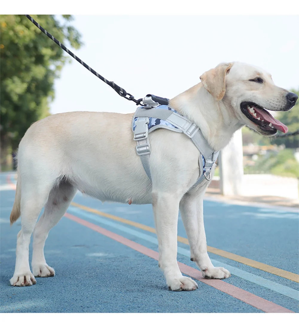 🐾 Multifunctional Reflective Dog Harness – Outdoor Training & Comfort Vest for Medium & Large Dogs