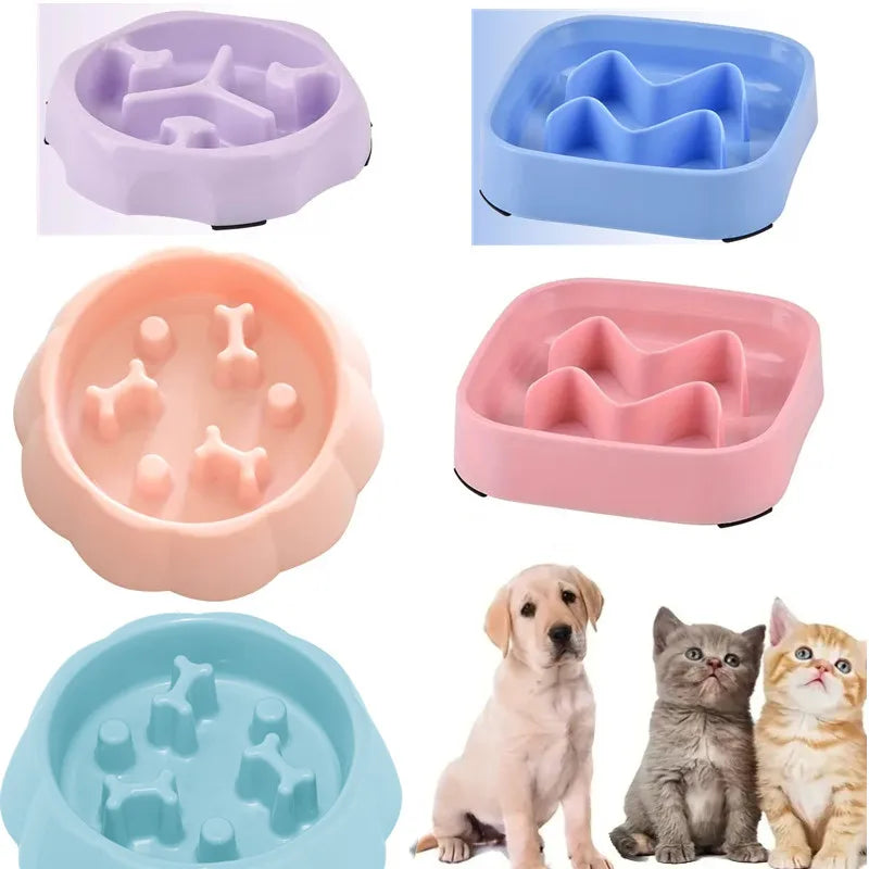Colorful Slow Feeder Bowl for Cats & Dogs – Anti-Choking Puzzle Food Bowl for Anxiety Relief & Healthy Eating