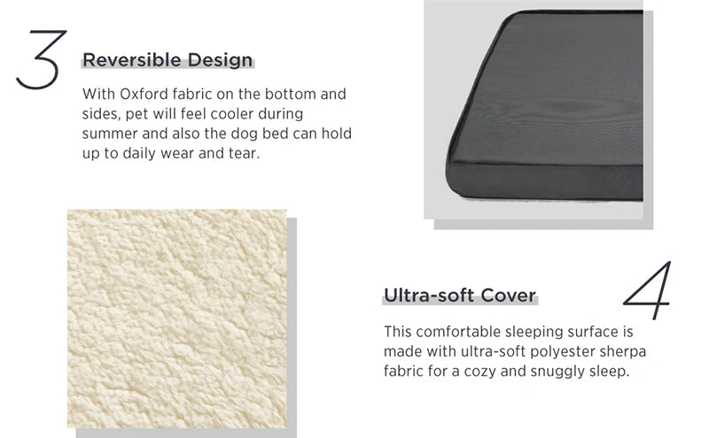 Large Elastic Sponge Dog Bed – All-Season Washable Pet Sofa Mat for Medium & Large Dogs, Cat Cushion Nest with Non-Slip Base